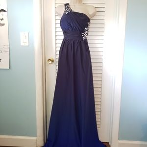 Long navy blue gown/ prom dress